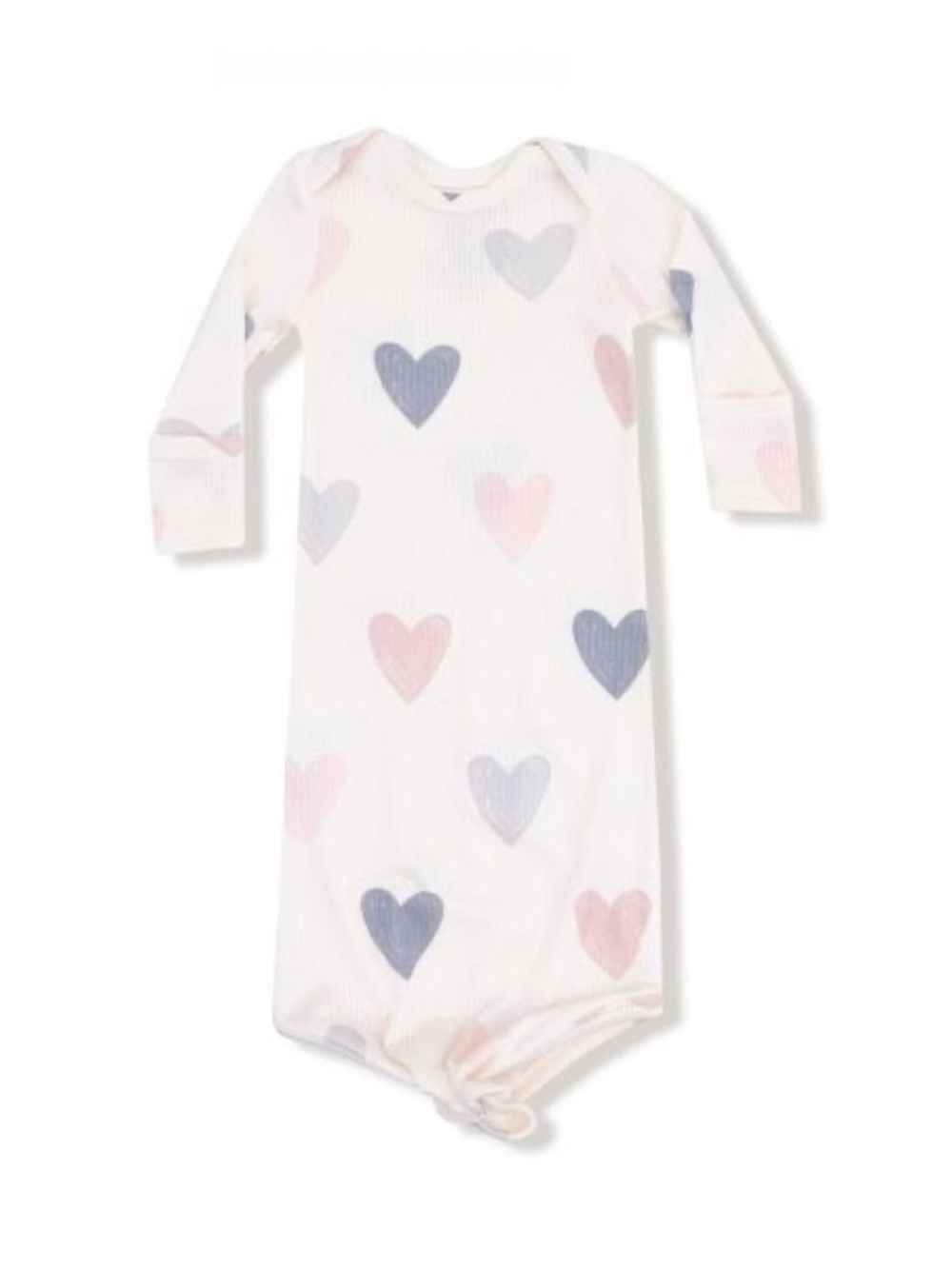 Baby Knit Heart Gown - Pink & Blue Hearts